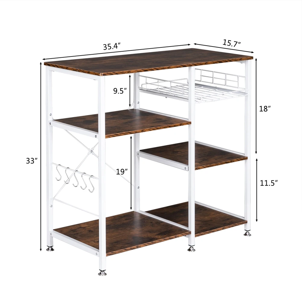 

3-Tier Industrial Kitchen Baker Rack Utility Microwave Oven Stand Storage