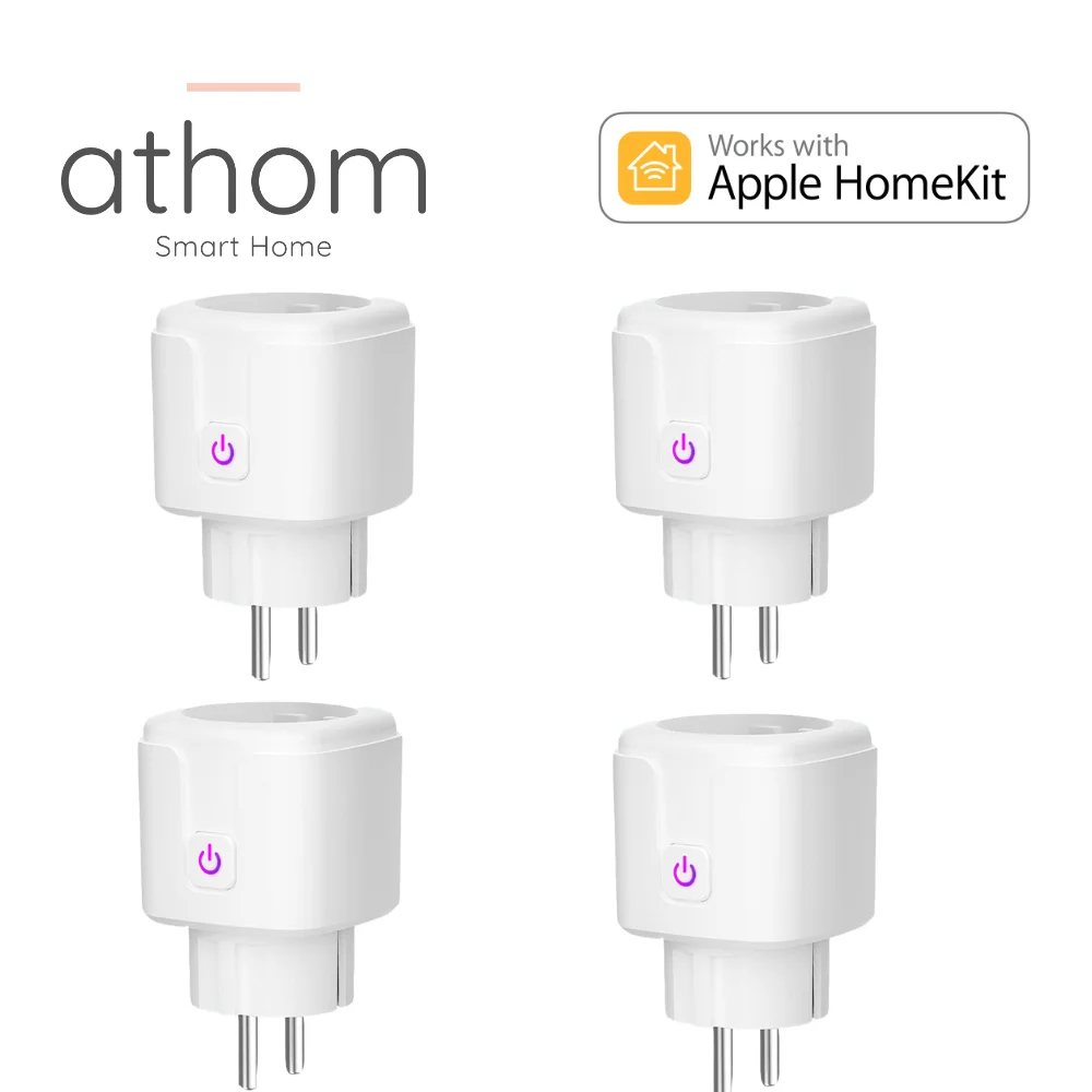 

ATHOM Homekit EU France WiFi Smart Plug Siri Voice Control Outlet 16A Home Automation