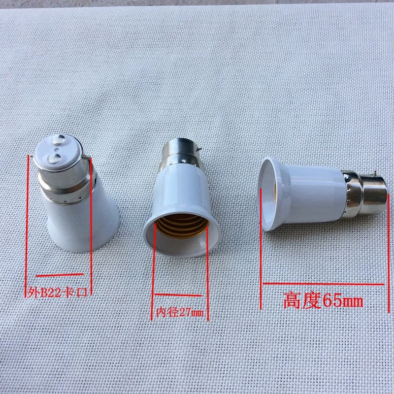 

Lamp holder converter B22 to e27 outside b22 inside E27 bayonet to screw flame retardant lamp holder