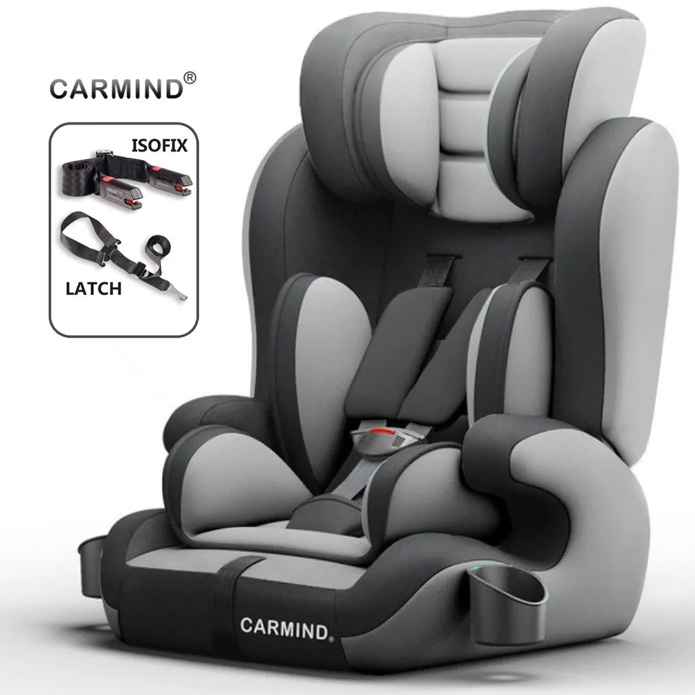 new gray 2 Carmind детское автокресло безопасности для 9 месяцев-12 лет с Мягкий соединитель ISOFIX и защелкой вперед-лицом универсальные автокресла - Цвет: new gray 2