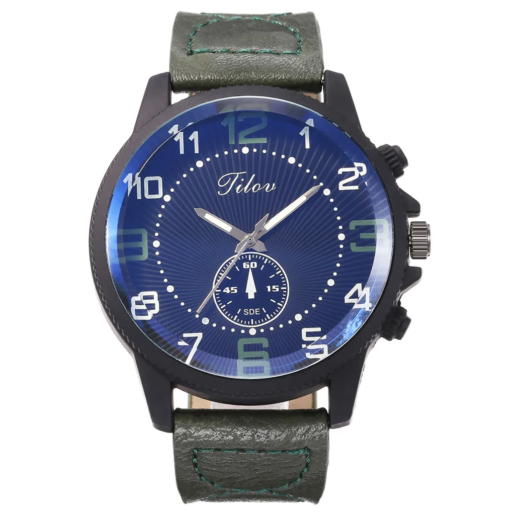 Часы наручные мужские кварцевые с римскими цифрами и кожаным ремешком|Кварцевые