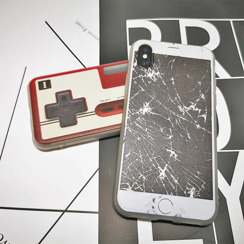 

Funny Soft TPU Phone Case For iPhone X XS Max XR 11 Pro 7 8 Plus 6 6S 5 5S SE Beer Drinks Gameboy Broken Screen Silicone Cover