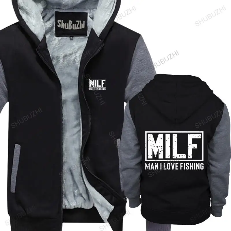 

man winter jacket Milf Man I Love Fishing Mens hoodie Sea Loves Fishes Rod Vacation Journey warm coat men shubuzhi sweatshirt