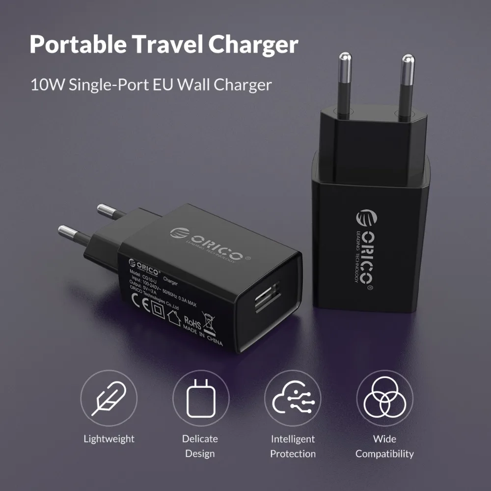 ORICO 5 в 1 А 5 В 2 а USB зарядное устройство для путешествий USB настенное зарядное устройство для мобильного телефона зарядное устройство адаптер для iPhone samsung Xiaomi iPad планшеты