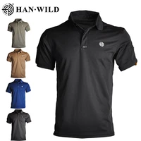han wild tactical army t shirts men short sleeve quick drying polos lightweight outdoor hiking camping t shirts sports