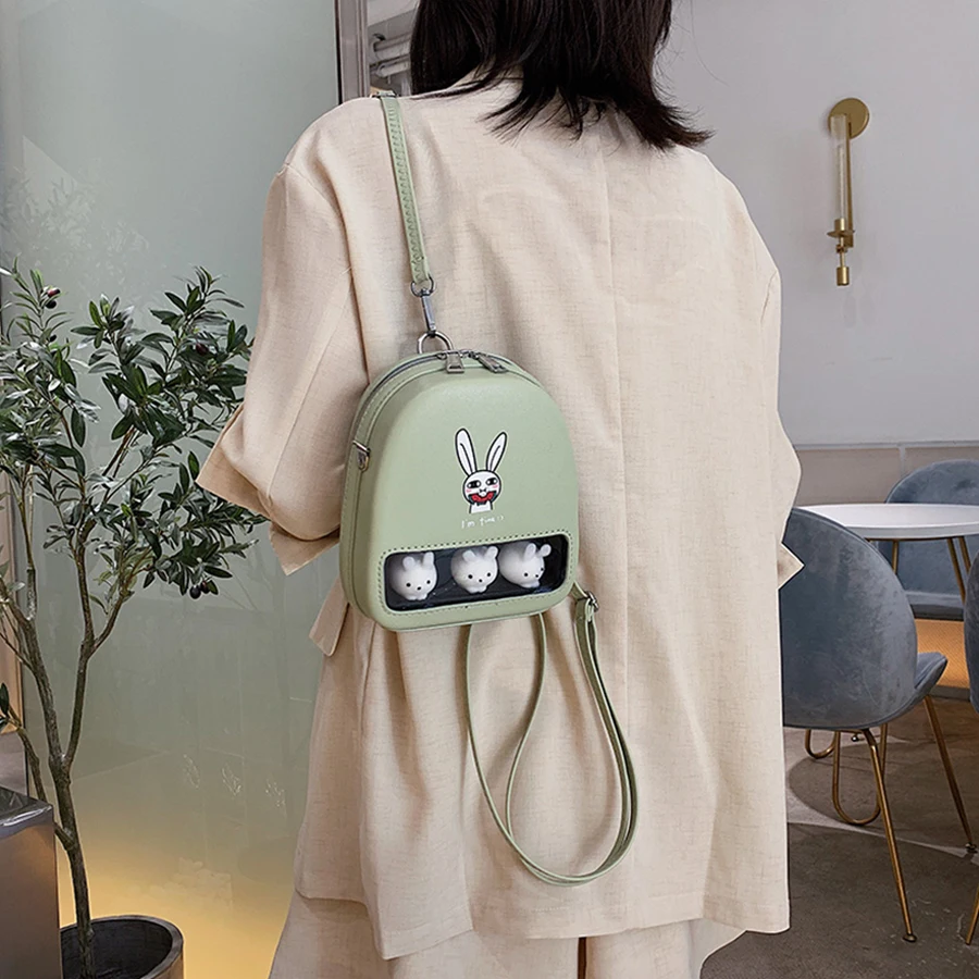 Милая желтая утка прозрачный Ita Bookbags женские рюкзаки с мультяшным принтом женские Мини кожаные школьные сумки для девочек Pu Back Packs горячая распродажа