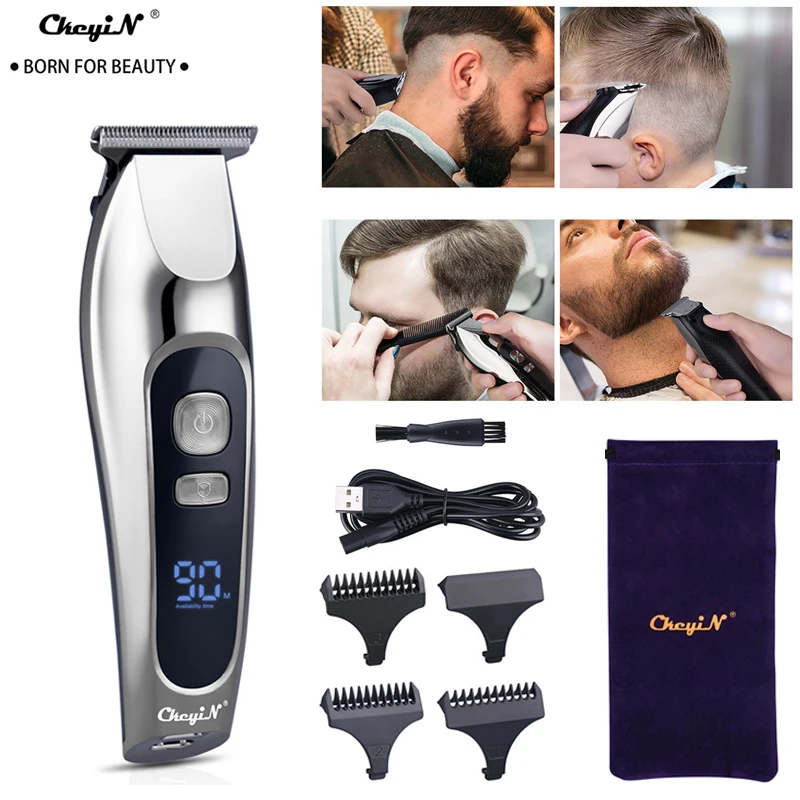 

CkeyiN машинка для стрижки волос Машинка для стрижки волос электрический триммер для волос светодиодный дисплей USB Перезаряжаемый триммер для...