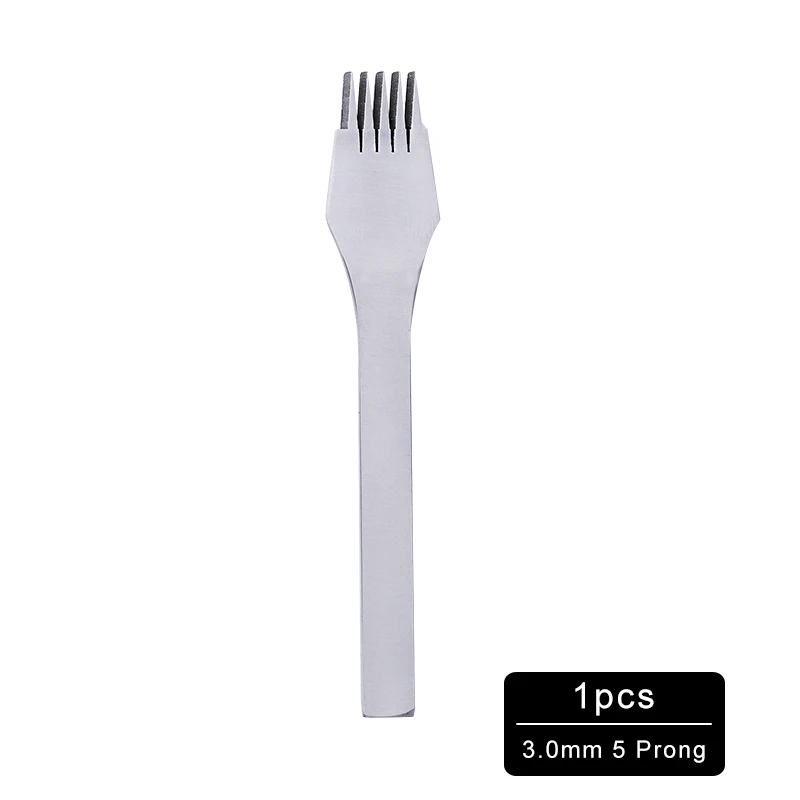1Pcs 3mm5Prong MIUSIE 1 шт. 3,38/3,85/3,0/2,7 мм французский Стиль кожи ремесла дыроколы шить Перфоратор Инструмент Craft одноножевая бумагорезальная машина - Цвет: 1Pcs 3mm5Prong