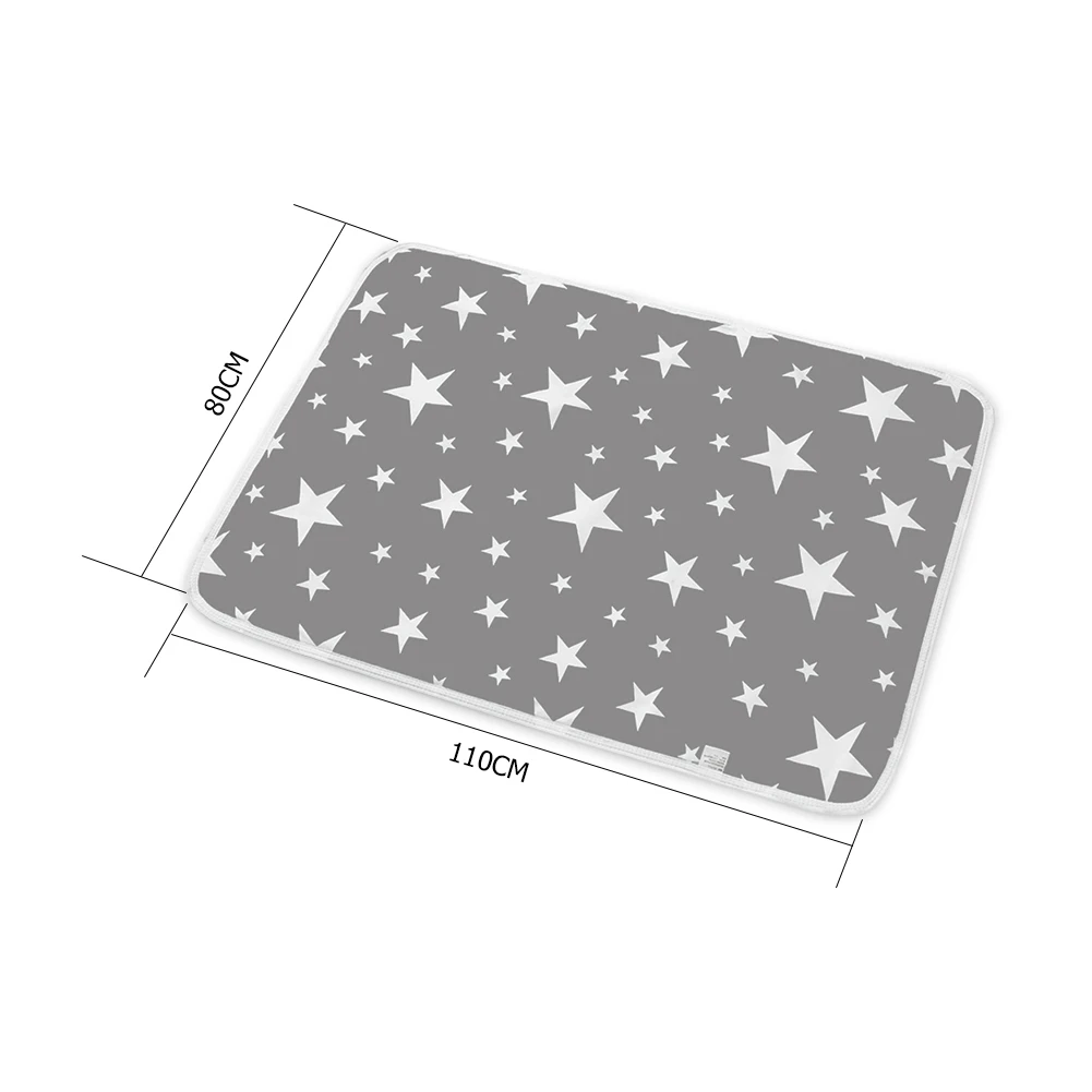 

80*110cm Baby Breathable Diaper Nappy Urine Mat Kid Waterproof Cartoon Reusable Infant Bedding Nappy Burp Mattress Changing Mat