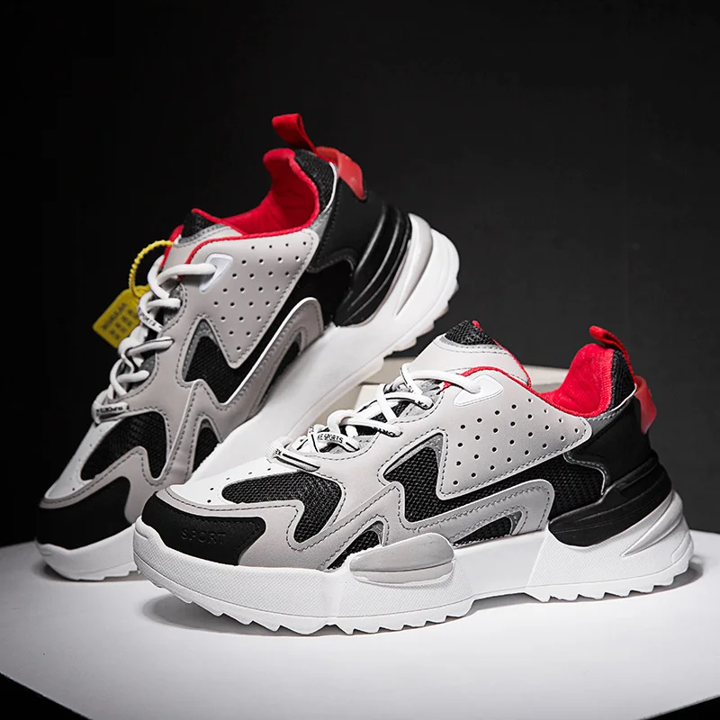 

BomKinta Thick Platform Shoes Men Fashion Sneakers Men Rubber Tenis Male Casual Chunky Sneakers Boys Vulcanized Shoes Antiskid