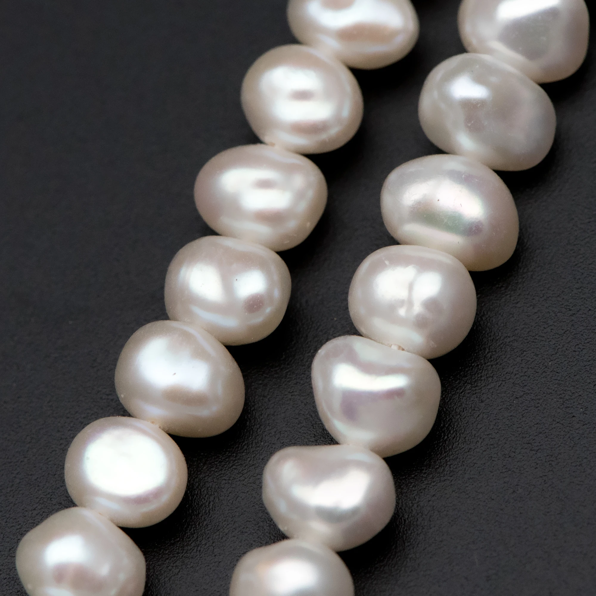 

Freshwater Potato Pearls 5-8mm, White Nugget Baroque Pearls, Natural Button Pearls (PL17-1)/ 16" full strand