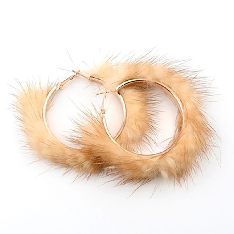 

2021 Fashion Mink fur Earring For Women Atmospheric Plush Earrings Autumn Winter Korean Valentine's Day Present Cute Girl Gift