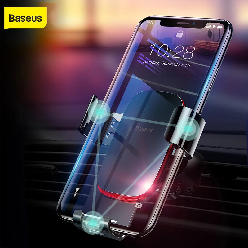 

Baseus Car Phone Holder For iPhone X 8 7 Gravity holder for Mobile Phone in car Air Vent mount holder Supporto Del Telefono