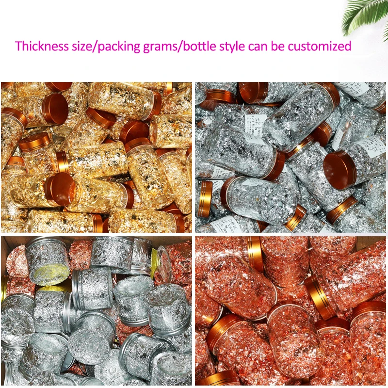 Имитация листьев Золота Хлопья медные хлопья для скольжения декоративное