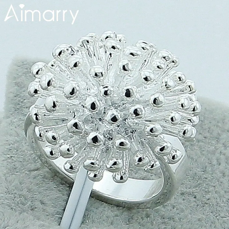 

Aimarry 925 Sterling Silver Fashion Jewelry Firework Shape Ring For Women Party Birthday Engagement Wedding Charm Gift