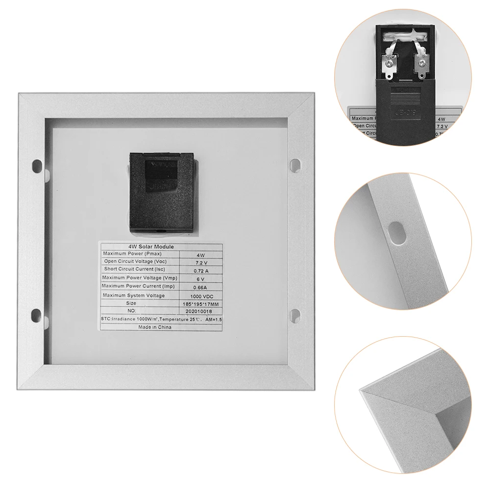 Солнечная панель батарея 4 Вт 6В стеклянная портативный монокристаллическая