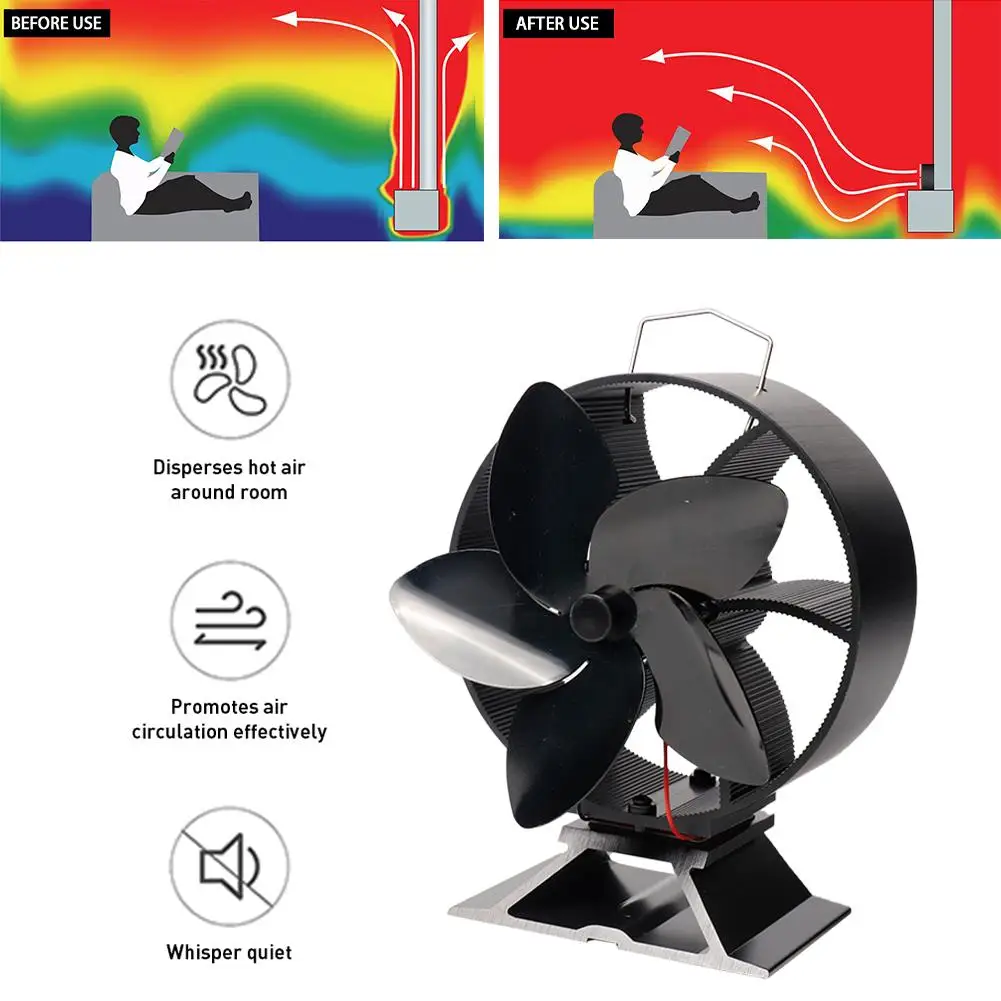 5-лопастной черный камин энергосберегающая деревянная горелка экологически