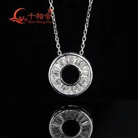 925 silver white color moissanite 14mm disc shaped jewelry for pendant necklace