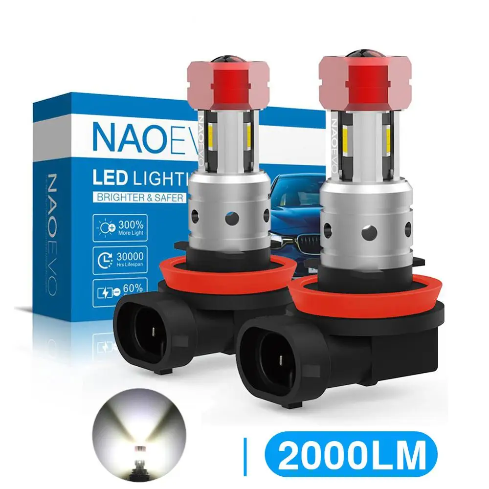 

NAO H11 LED HB4 Лампы Для Фар 8 Вт 2000 Лм Авто H16 9005 9006 Белый Янтарный Дневные Ходовые Огни Автомобильные Противотуманн...