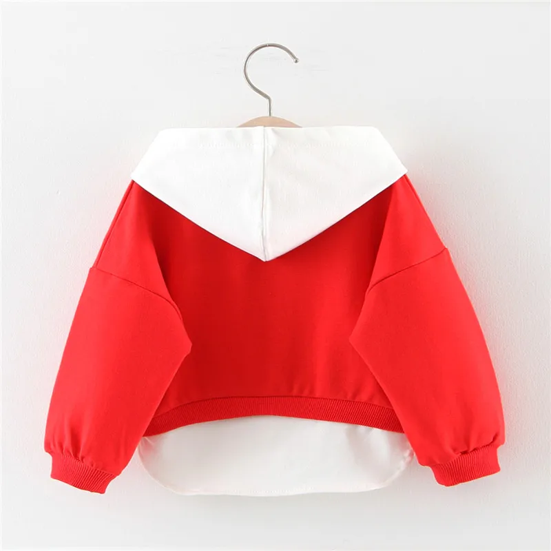 Весенне осенние Топы для маленьких девочек хлопковая толстовка с капюшоном