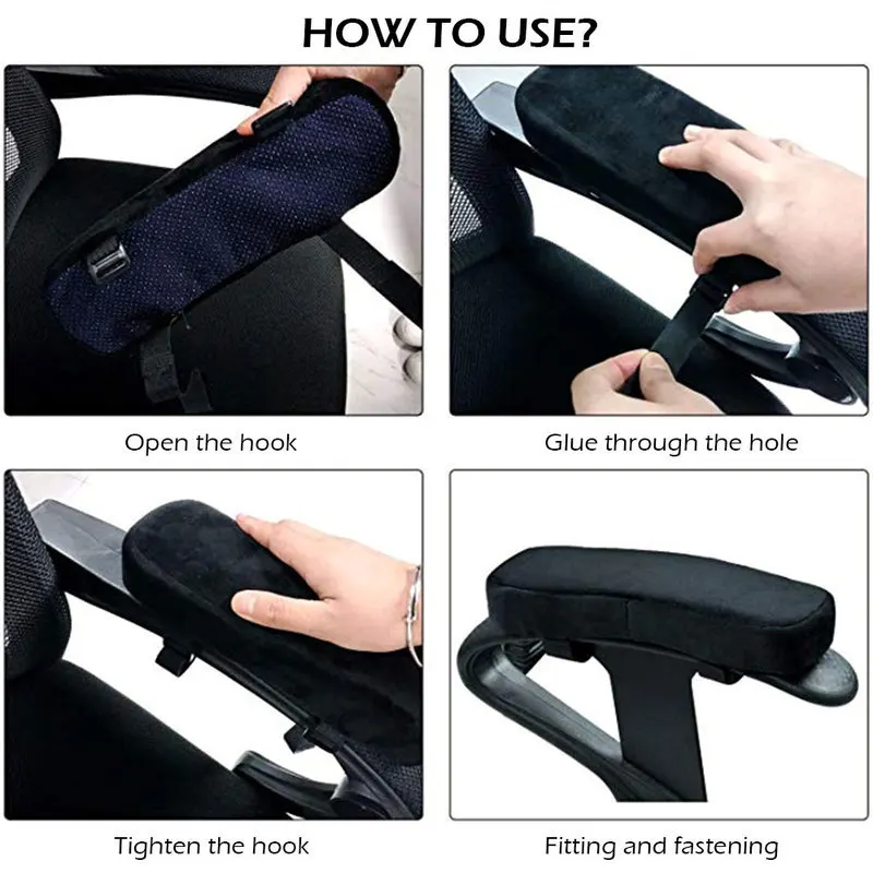 

2pcs Chair Armrest Pads Ultra-Soft Memory Foam Elbow Pillow for Elbow Relieve Fatigue Fit Support Universal Chair Hand Rests