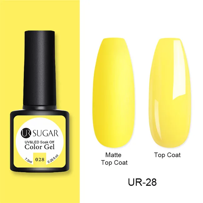 matte28 Ur Sugar 7,5 мл Гель-лак для ногтей осенний Матовый верхний слой цветной гель Полупостоянный замачиваемый УФ светодиодный Гель-лак маникюрный лак - Цвет: matte28