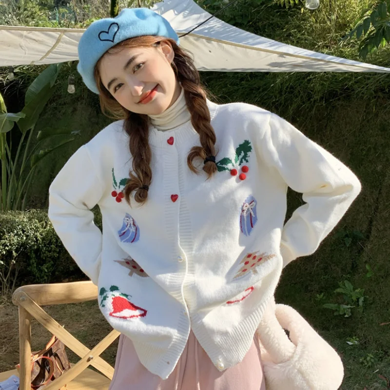 

Женский однобортный плиссированный кардиган, элегантный однобортный Кардиган с круглым вырезом и принтом в Корейском стиле, Осень-зима 2021