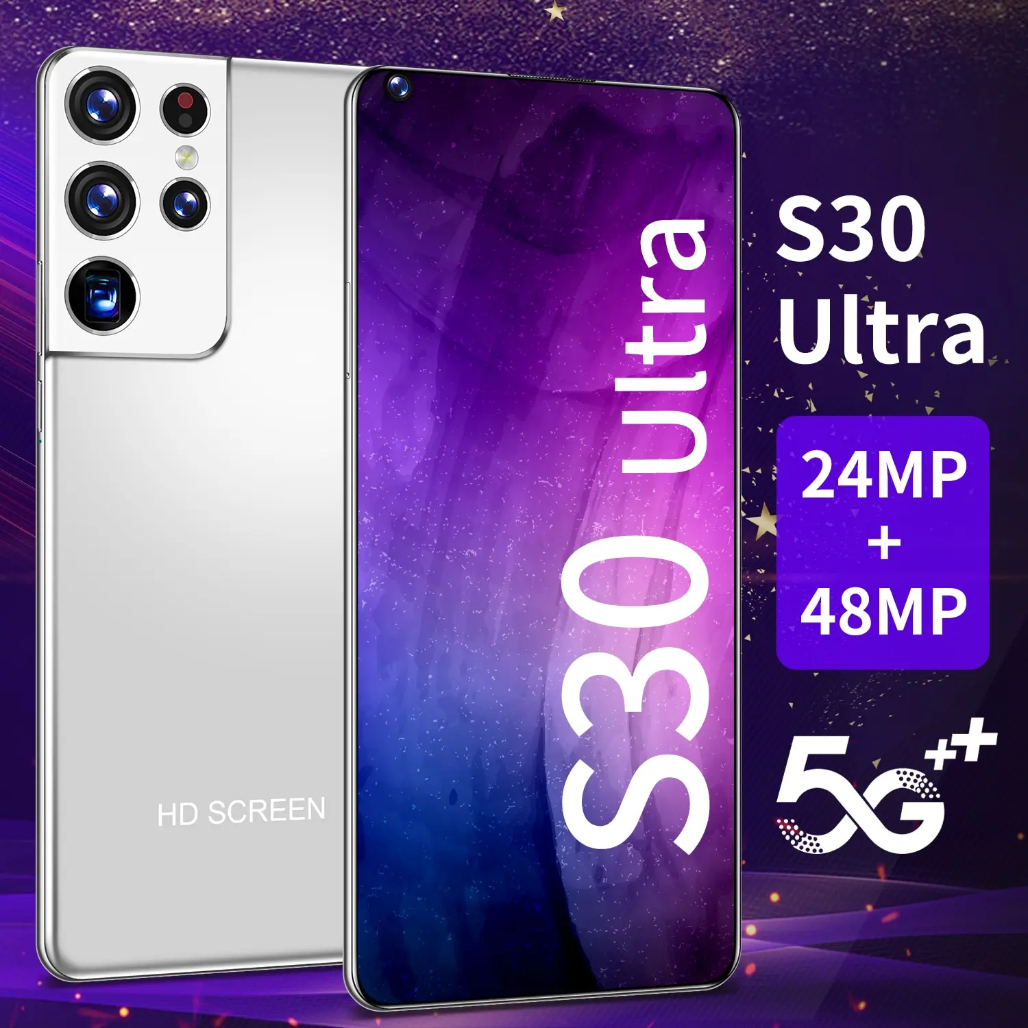 

S30 Ultra 8+512gb 7.3 Inch Full Screen Deca Core 6800mah Battery Andriod 10 Face Unlock Dual Sim Mobile Phone 24+48mp Mtk6889