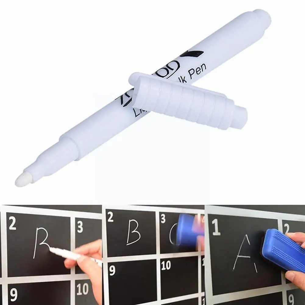 

White Liquid Dust-free Chalk Pens For Wall Sticker Removable Pen Pen Blackboard Handwriting Supplies Marker Chalkboard Eras Z7v0