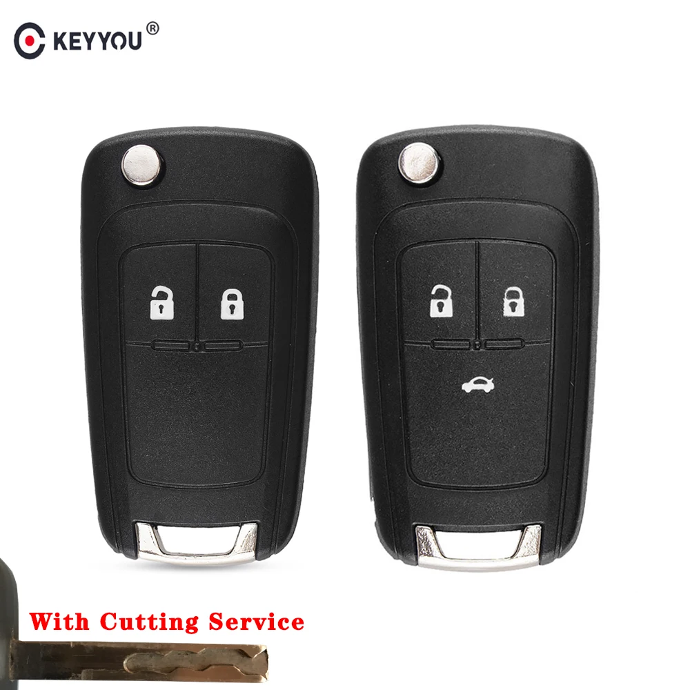 Чехол KEYYOU Cut/Uncut Blade с 2 кнопками для автомобильного ключа дистанционный флип-чехол