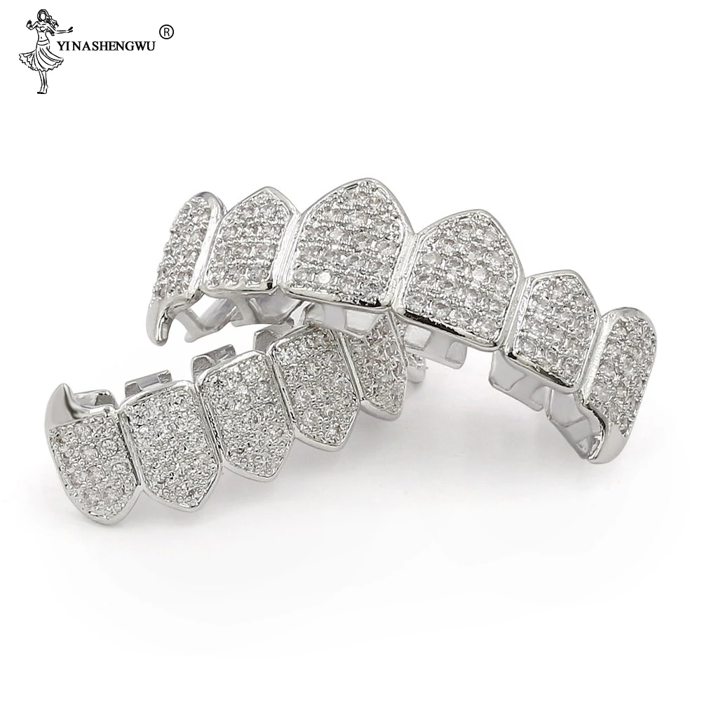 Хип-хоп декоративные коронки с цирконом класса ААА Зубные фианитом верхние и