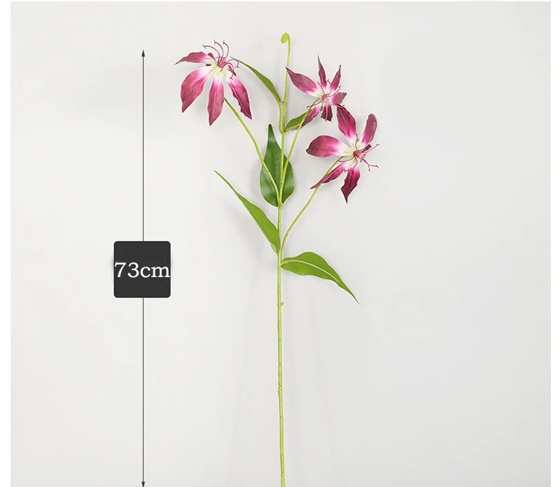 Искусственный букет лилий из искусственной кожи с 3 головками 73 см|Искусственные