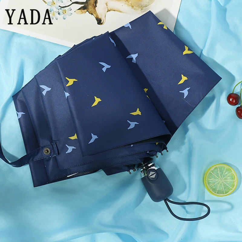 

YADA Luxury Navy Wild Goose Umbrella Folding Automatic Umbrellas For Children Women Anti-UV Lovely Rain Cartoon Umbrella YD253
