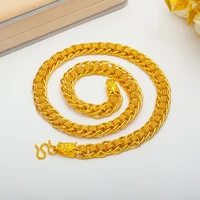 luxury fashion tank shape leading 18k gold necklace personality yellow gold mens neck chain fine jewelry new year gifts male