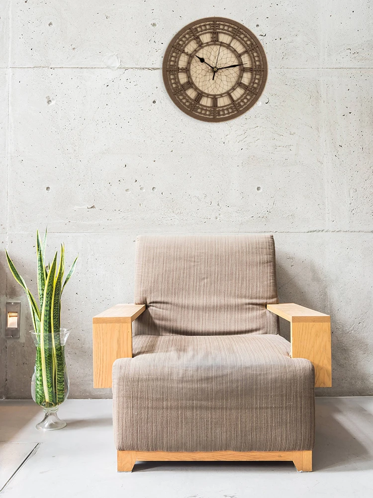 Объемные большие настенные часы Винтажные висячие бамбуковые в европейском