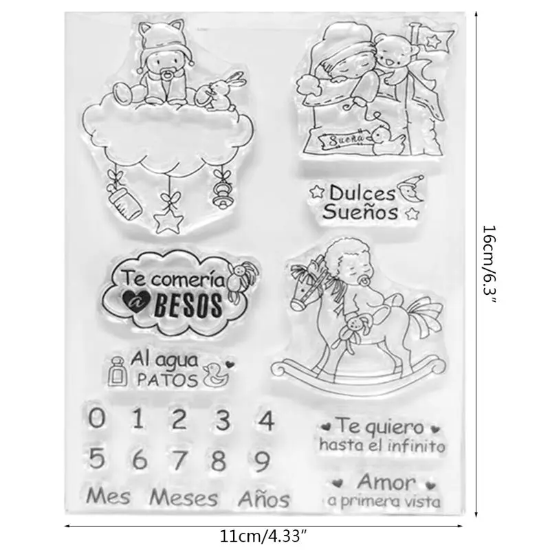 

2021 New Good Night Baby Cartoon Silicone Seal Stamp DIY Scrapbooking Photo Album Decor