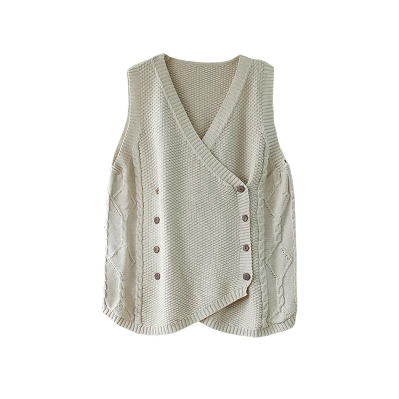 

Plus Size Oversize Itself Knitted Top 2021 Spring Fall Irregular Vintage Cardigan Vest Women's Clothes