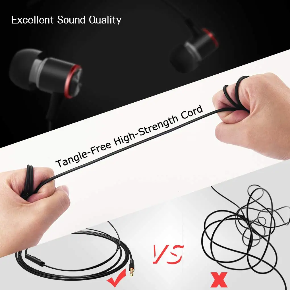 wired earphones heavy bass metal earbuds sports inear headset 3 5mm type c noise cancel mic for mp3 xiaomi samsung huawei pad free global shipping