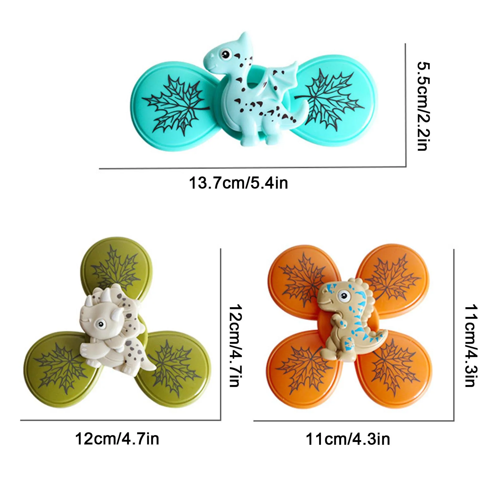

Baby Spinning Tops Toy Dinosaur Suction Cup Turntable Stress Relief Windmill