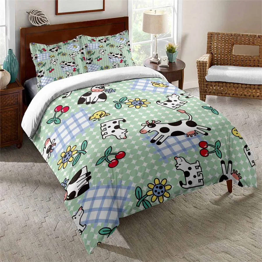 3d-комплект постельного белья HELENGILI пододеяльник с коровьим принтом Комплект