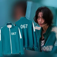 squid game merch sweatshirt stand collar 456 sweatshirt 067 jacket cotton fleece cloth casual streetwear pullovers coat