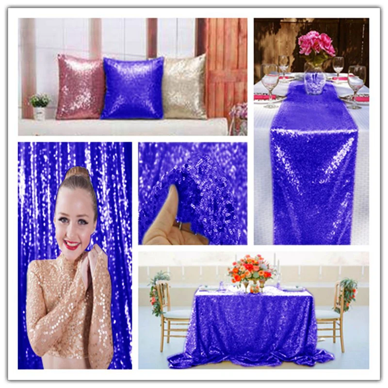 2 ярда ткань с вышивкой и блестками материал: ярко-синяя блестящая используемая