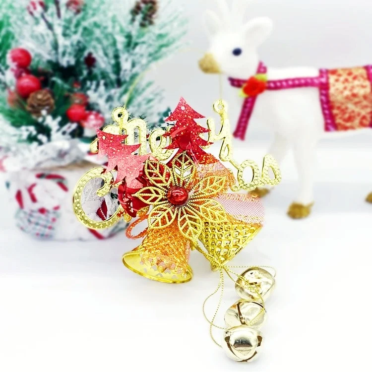 

28cm Creative Letters Electroplating Deer with Bells,Christmas Tree,Hanging Bells,Home Christmas Decorations,2022 New Year Gifts