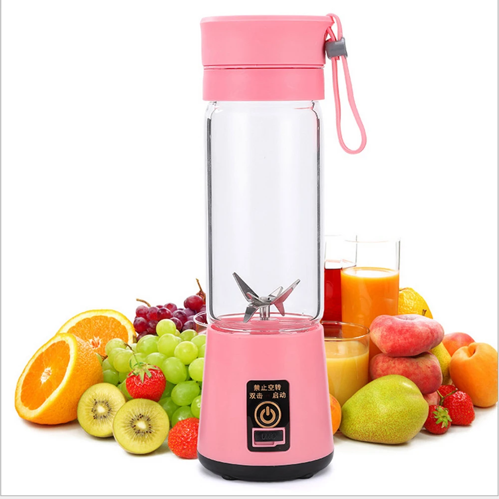 

Portable Juicer Electric USB Rechargeable Smoothie Blender Machine Mixer Mini Juice Cup Maker Fast Blenders Food Processor 380ml