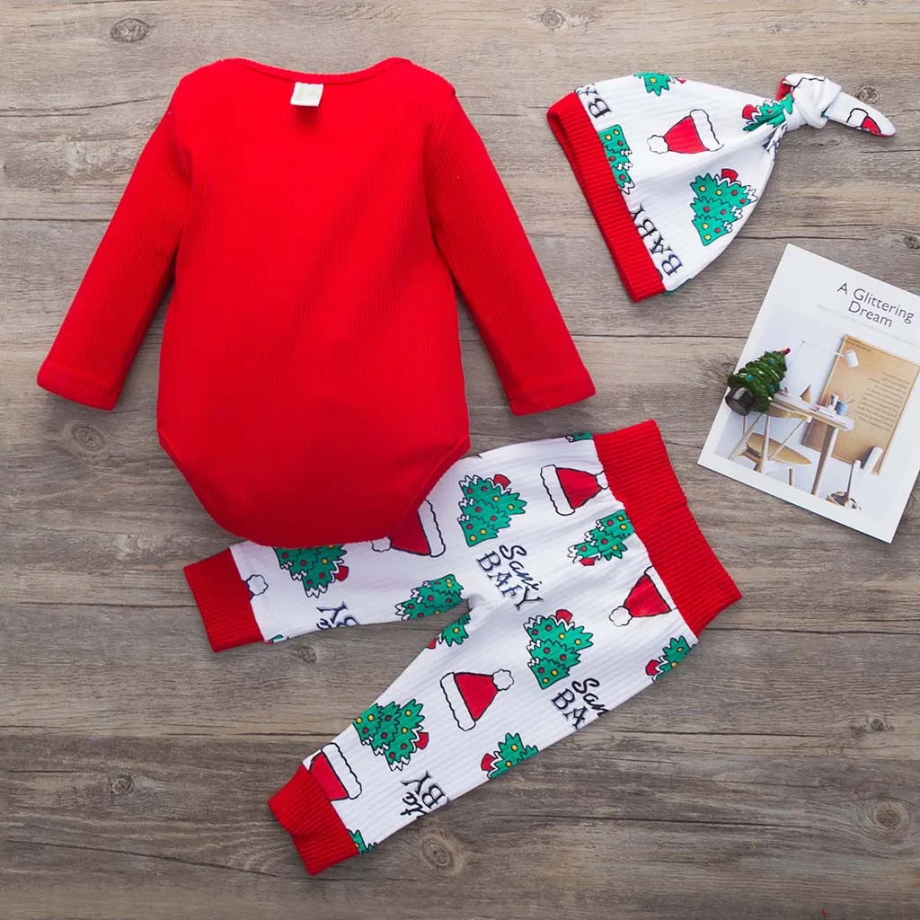 Комплект рождественской одежды для малышей Одежда новорожденных мальчиков