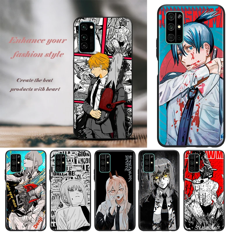 Манга с аниме бензопилой для Honor Magic 3 View 20 10X 10i 10 X10 9N 9X 9C 9A 9S 9 V9 Lite Pro Plus черный чехол