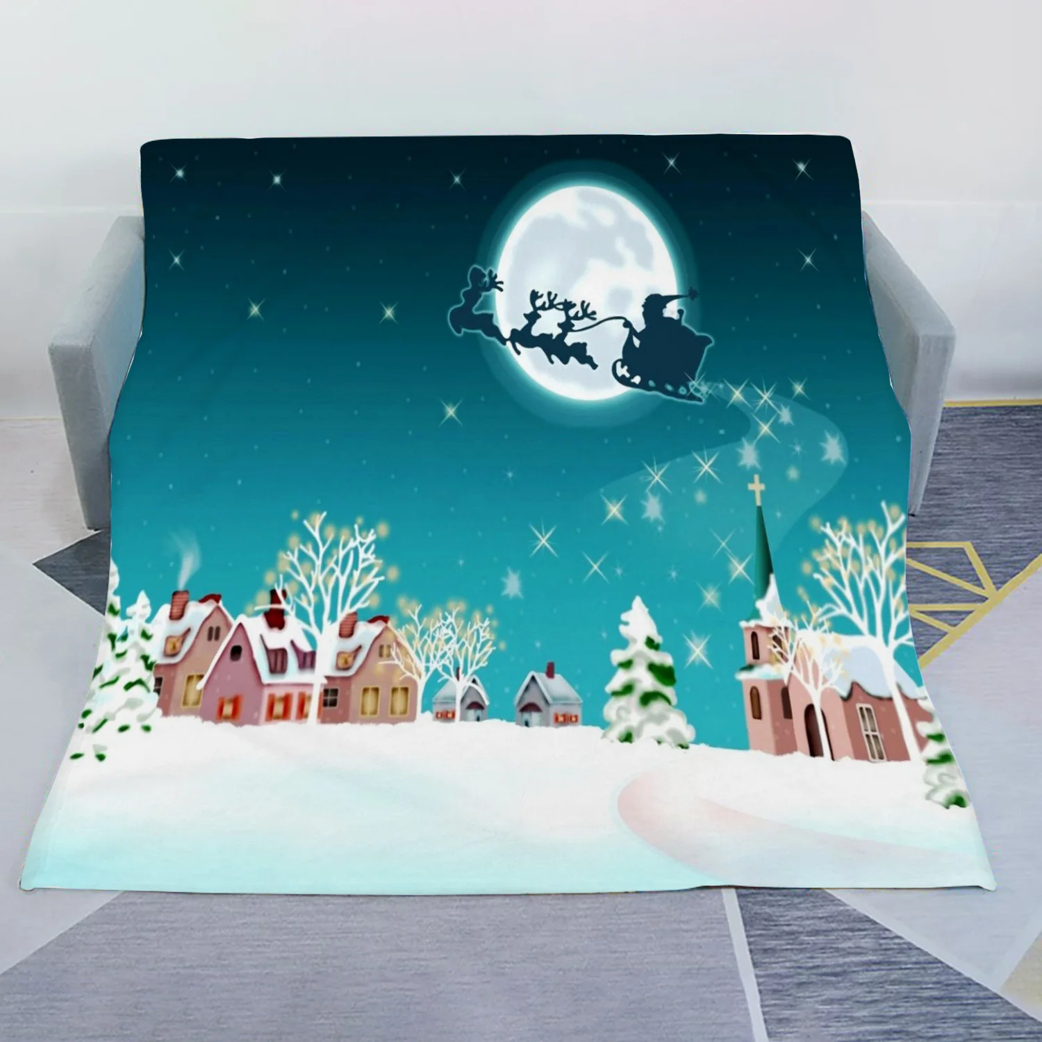 

Weiche Warme Winter Weihnachten Neue Jahr Mode Fleece Decke Reise Partei Bettdecke bettdecke für Kinder