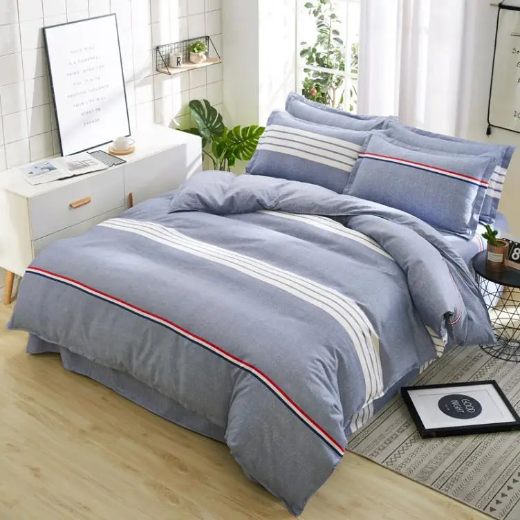 

Queen Size Comforter Sets 4PCS Autumn/winter Thick Cotton Quilt Cover Sheet Pillowcases Bedding Set Luxury Duvet Cover Set