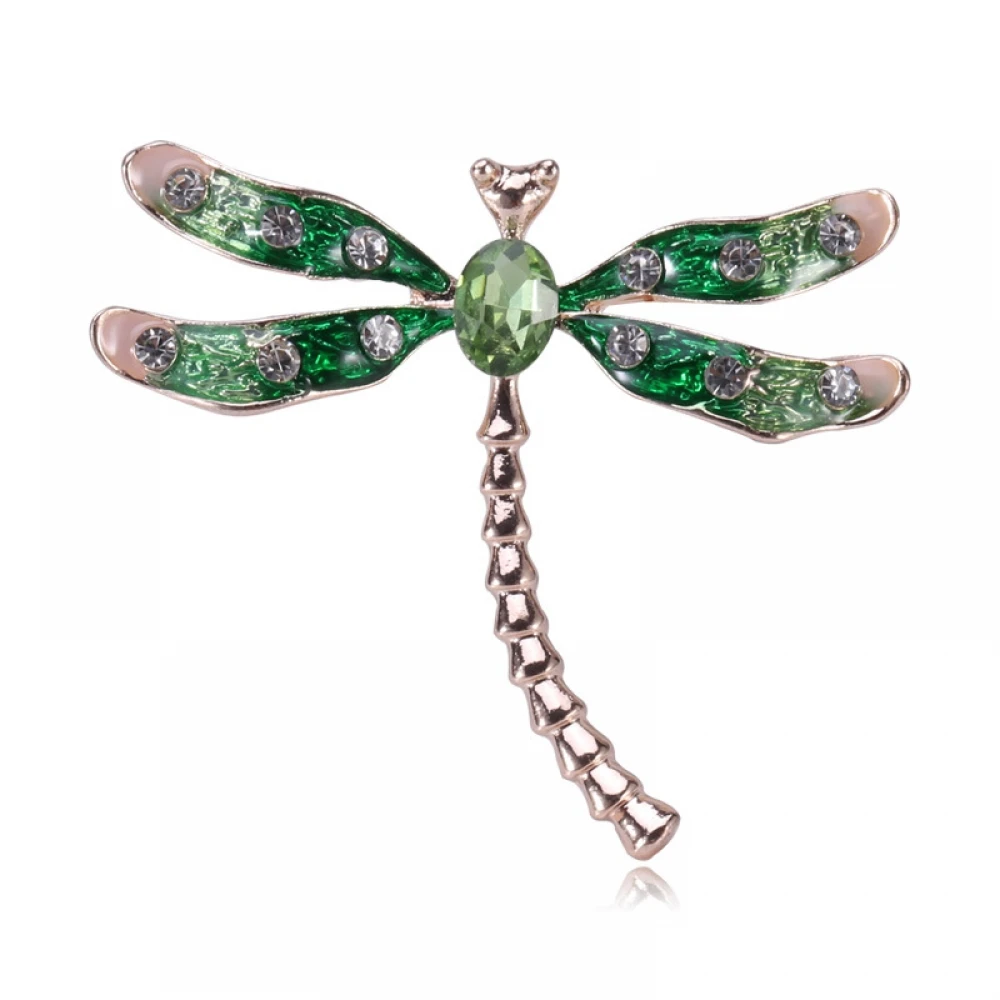 Сплав стрекоза со стразами броши для женщин аксессуары кристалл воротник игла