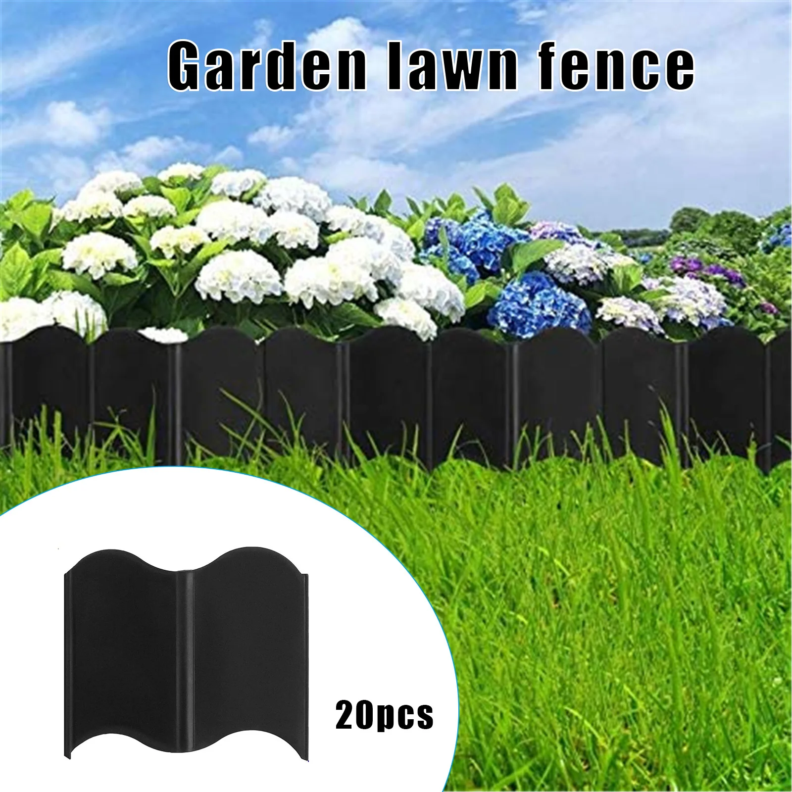 

Landscape Edging Fence 20 PCS Plant Support Stake Decorative Garden Flower Rack Reusable Plastic Cage Holder No Digging DC156